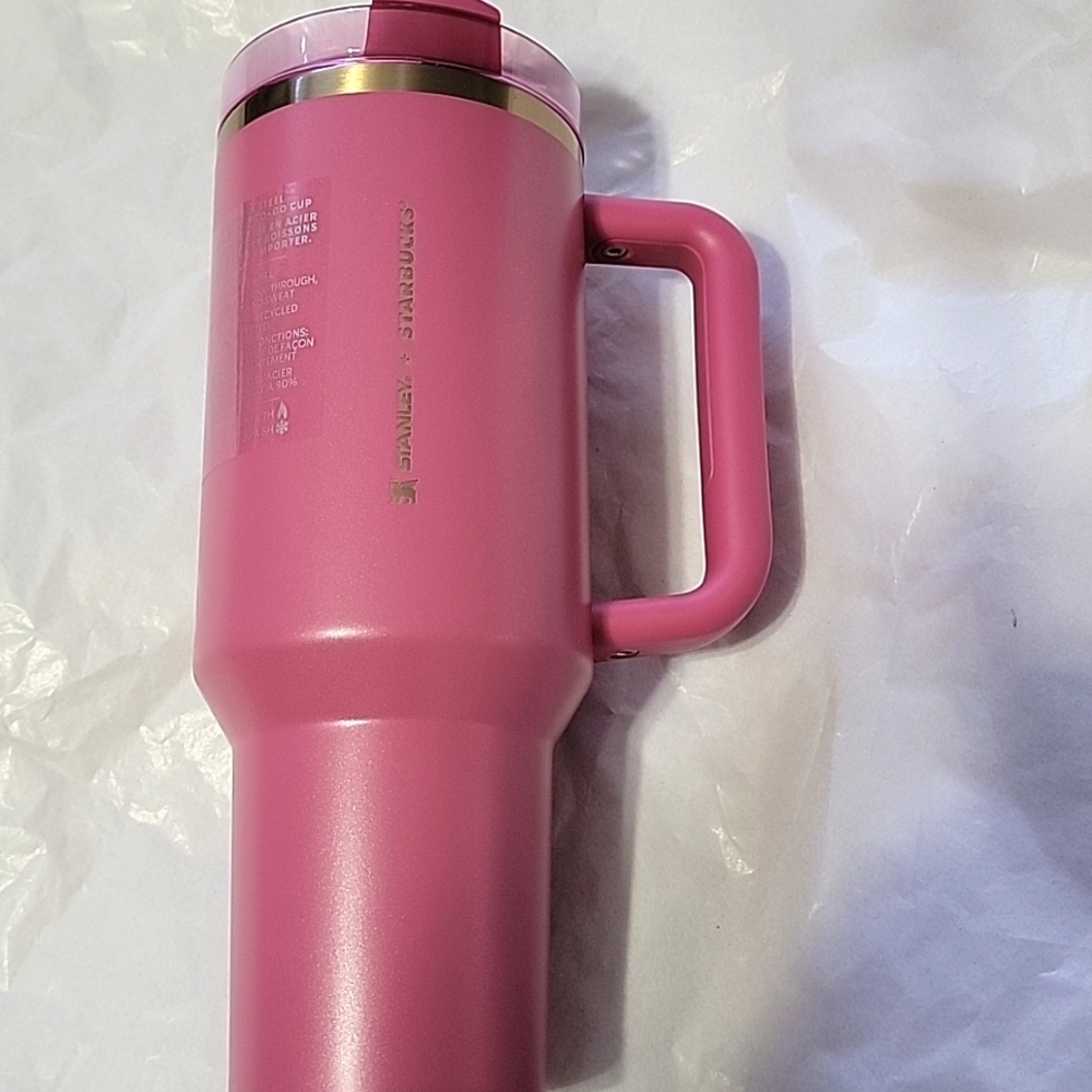 New Stanley × Starbucks Eclusive Berry Pink Gold Metallic 40oz Tumbler